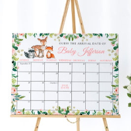 Póster Calendario de Fecha Probable de Parto con Animales