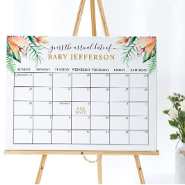 Póster Calendario de Fecha Probable de Parto para Baby Sh