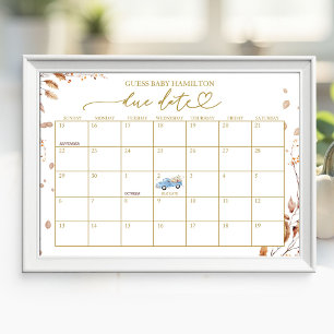 Póster Calendario de Fecha Probable de Parto para Shower