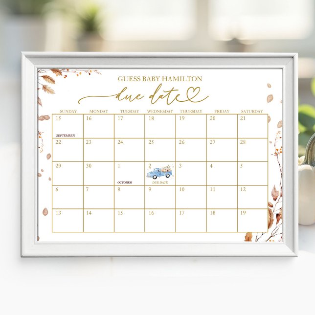 Póster Calendario de Fecha Probable de Parto para Shower  (Subido por el creador)