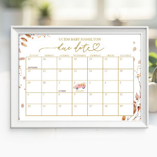 Póster Calendario de fecha probable de parto para shower