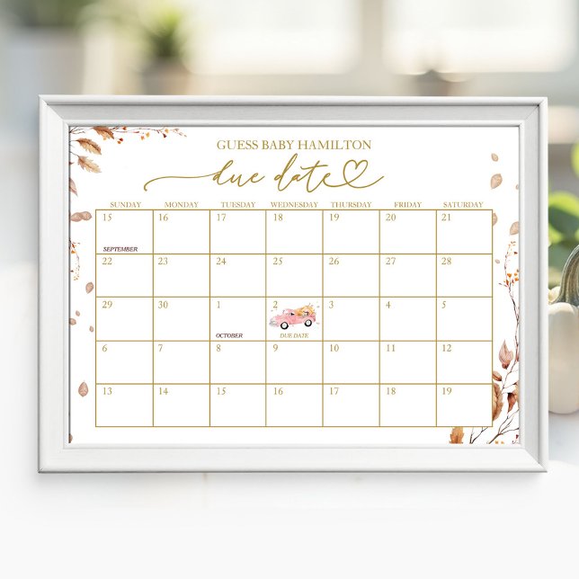 Póster Calendario de fecha probable de parto para shower  (Subido por el creador)
