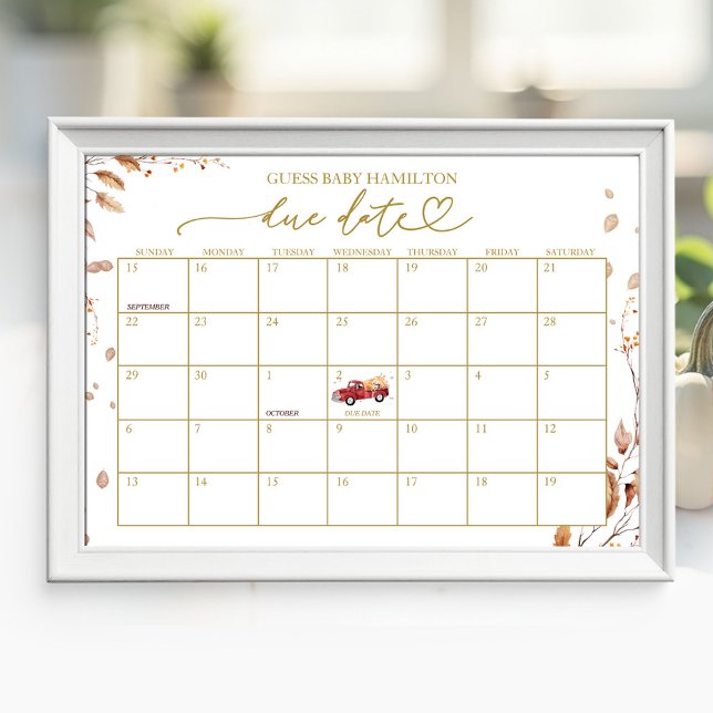 Póster Calendario de fecha probable de parto para shower  (Subido por el creador)