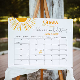 Póster Calendario de fecha probable de parto Sunshine, so