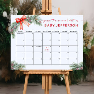 Póster Calendario de fechas de vencimiento de los navidad