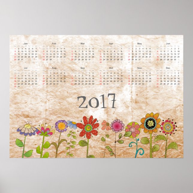 Póster Calendario de Flores 2017 (Frente)