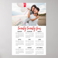 Calendario de fotos 2019 cartel de 1 página rojo