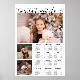 Póster Calendario de fotos 2019 con año escrito a mano co