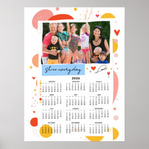 Póster Calendario de Fotos 2026 Brilla Todos los Días Pós