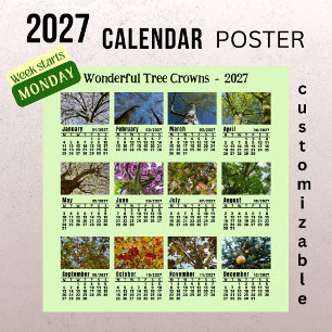Póster Calendario de Fotos de Copas de Árboles 2027 - Sem