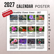 Calendario de Fotos de Flores 2027 - Semana de dom