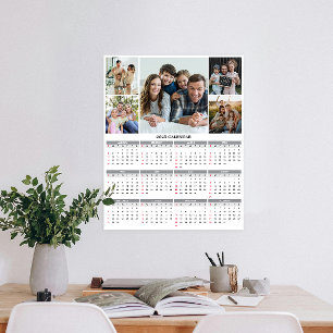 Póster Calendario de fotos familiar personalizado cinco 2