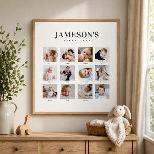Póster Calendario de Fotos Recuerdo del Primer Año del Be