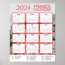 Calendario de Francia 2024 en inglés Pdf $3.50
