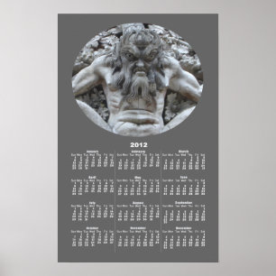 Póster calendario de Gárgola portugués ~ imprimir