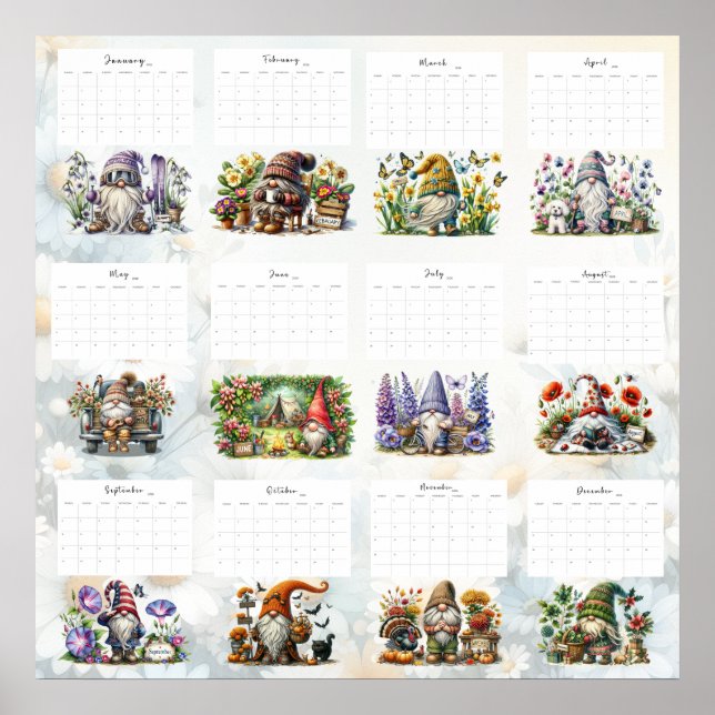 Póster Calendario de Gnomo Caprichoso  (Frente)