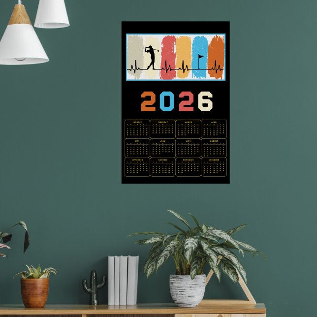Póster Calendario de Golf 2026 en Negrita (Salón 1)