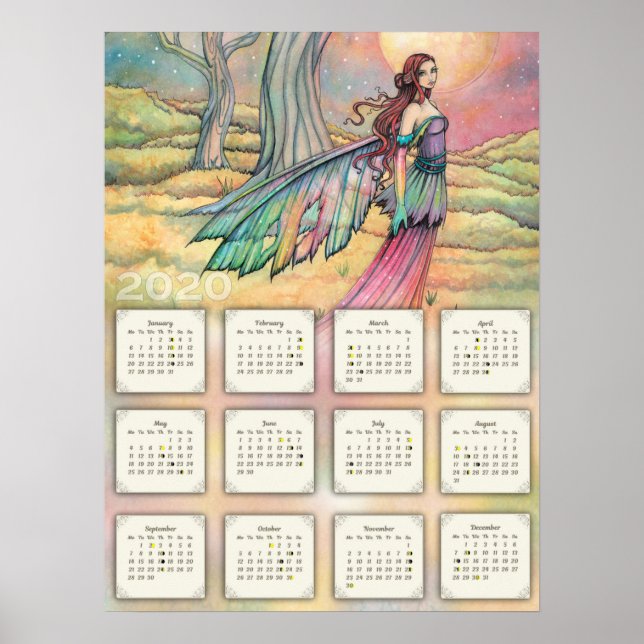 Póster Calendario de hadas 2020 de Molly Harrison (Frente)