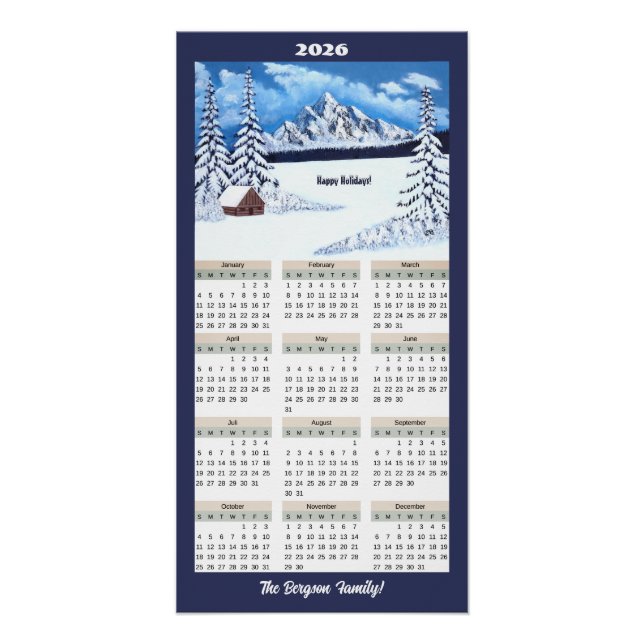Póster Calendario de Invierno Mágico 2026 (Anverso)