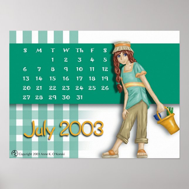 Póster Calendario de julio de 2003 (Frente)