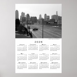 Póster Calendario de Kansas City, Missouri Skyline 2026