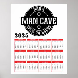 Póster Calendario de la caverna masculina de papá 2025