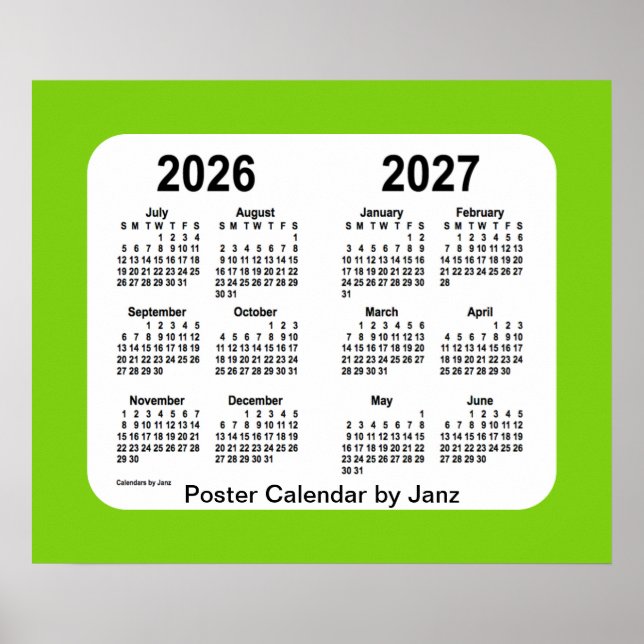 Póster Calendario de la Escuela Verde Amarilla 2026-2027, (Frente)