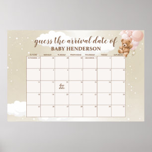 Póster Calendario de la Fecha Probable de Parto del Oso d