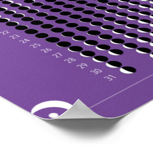 Póster Calendario de la Luna de 2020 - Púrpura