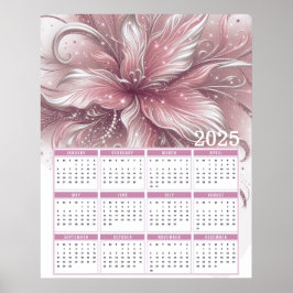 Póster Calendario de la Purpurinoso bonito Lily 2025