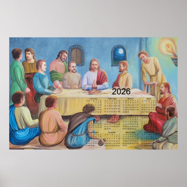 Póster Calendario de La Última Cena 2026 (Frente)