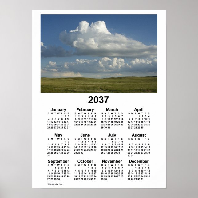 Póster Calendario de las Arenas de Nebraska 2037 por Janz (Frente)