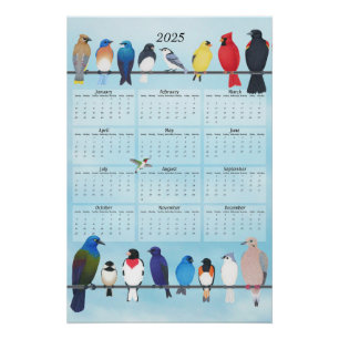 Póster calendario de las aves de corral 2025