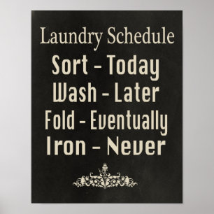 Póster Calendario de lavandería