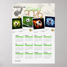 Póster Calendario de motivación de fútbol 2026