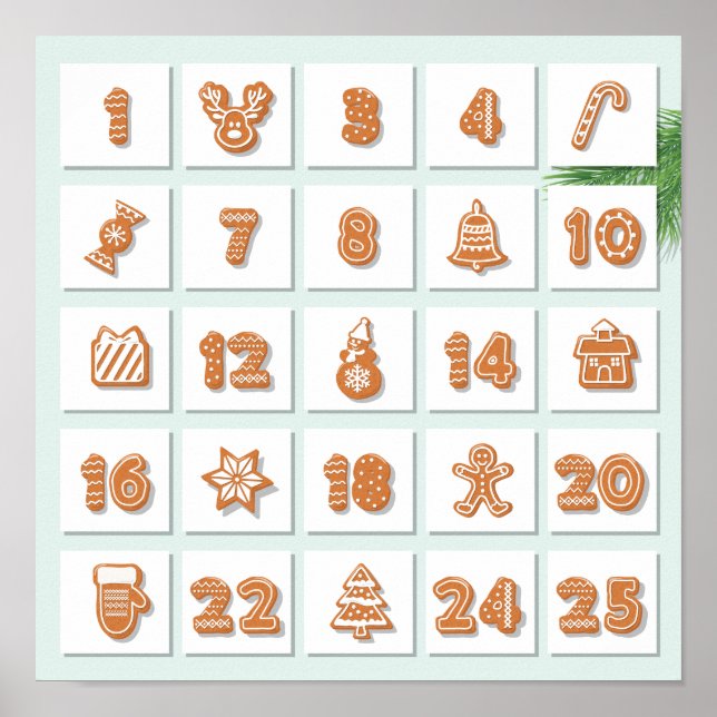 Póster Calendario de navidades anticipados (Frente)