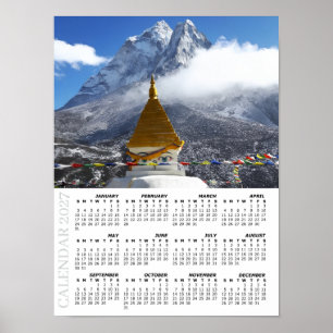 Póster Calendario de Nepal 2027, Ama Dablan, Sagarmatha