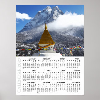 Póster Calendario de Nepal 2027, Ama Dablan, Sagarmatha