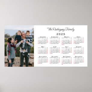 Póster Calendario de nombre de foto de personalizado 2025