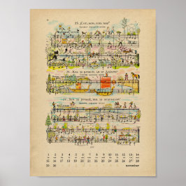 Póster Calendario de notas felices de noviembre de 2022 P