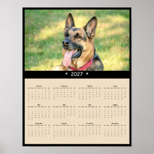 Póster Calendario de pared 2027 Pastor Alemán - Perros Le