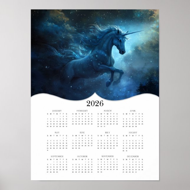 Póster Calendario de pared de año completo de Fantasy Blu (Frente)