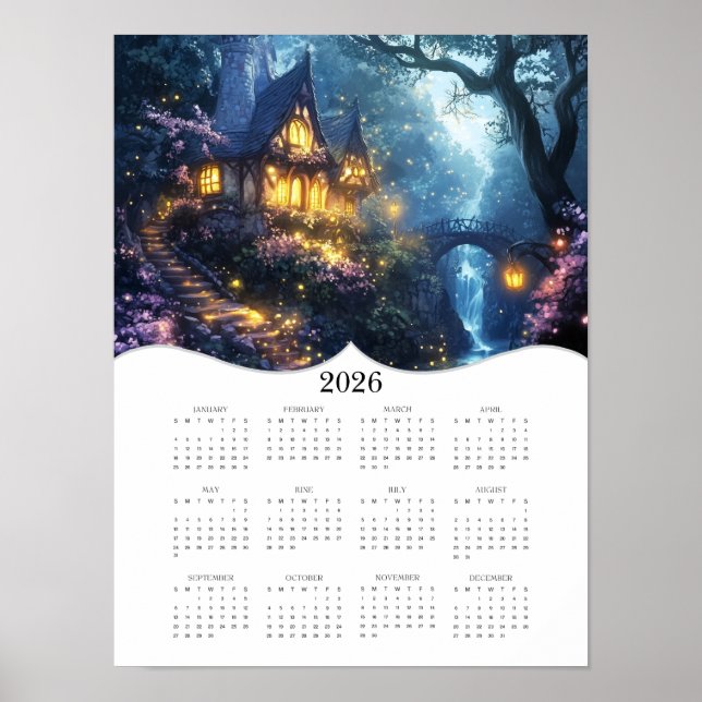 Póster Calendario de Pared de Año Completo de Fantasy Cot (Frente)