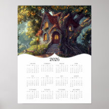Calendario de Pared de Año Completo de Fantasy Cot