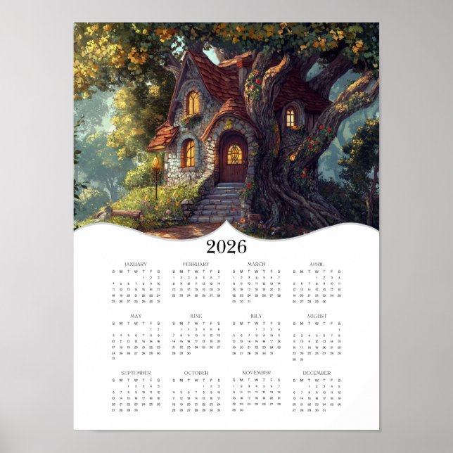 Póster Calendario de Pared de Año Completo de Fantasy Cot (Frente)