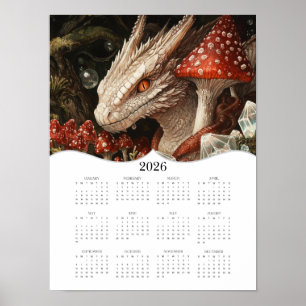Póster Calendario de pared de año completo de Fantasy Dra