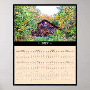 Póster Calendario de pared de granero de otoño 2027 - Oto