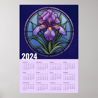 Póster Calendario de pared de iris morado