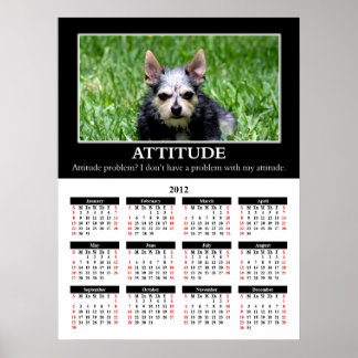 Póster Calendario de Pared Demotivacional de 2012: Actitu