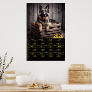 Póster Calendario de Pastor Alemán 2026